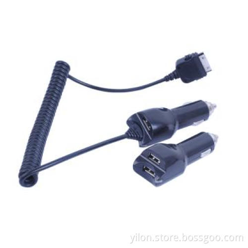 USB Car Charger with One Cable